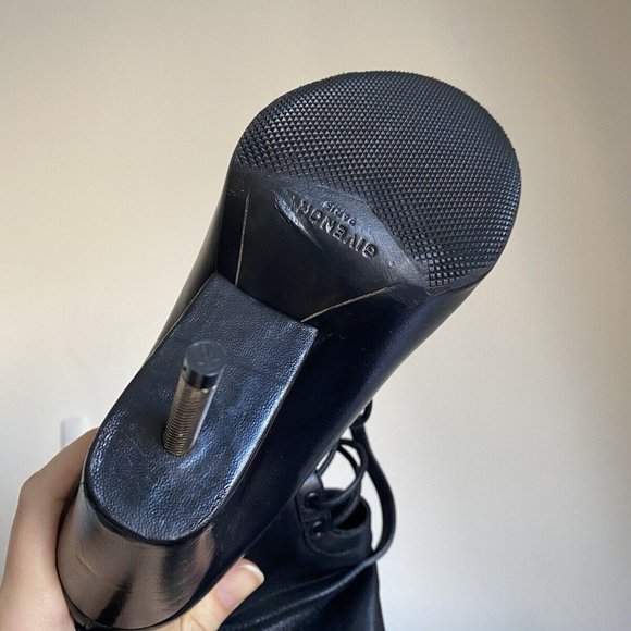 Givenchy Black Over-the-Knee Lace-Up Boots - Picture 8 of 9